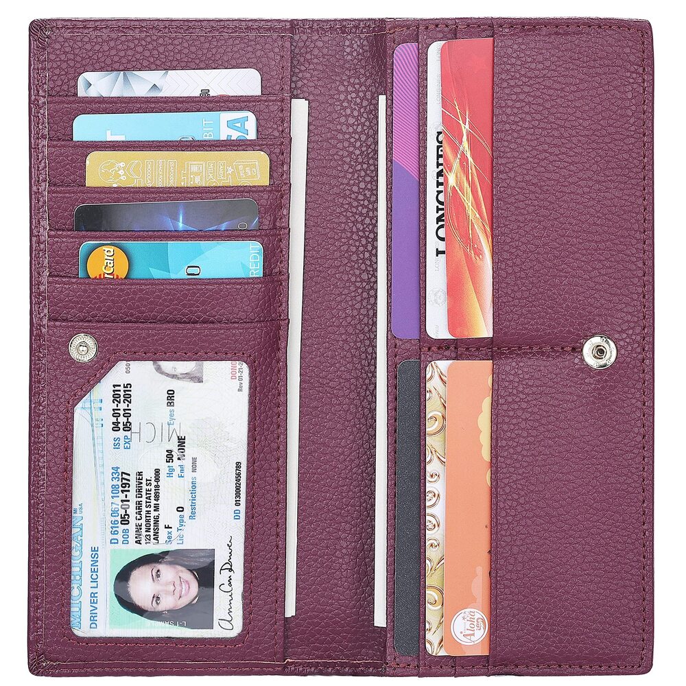 4661 Ultra Slim Thin Leather Wallet RFID Blocking Credit Card Holder Bifold